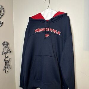 Aeropostale 87 Men's Navy and Red Hoodie size XL Casual